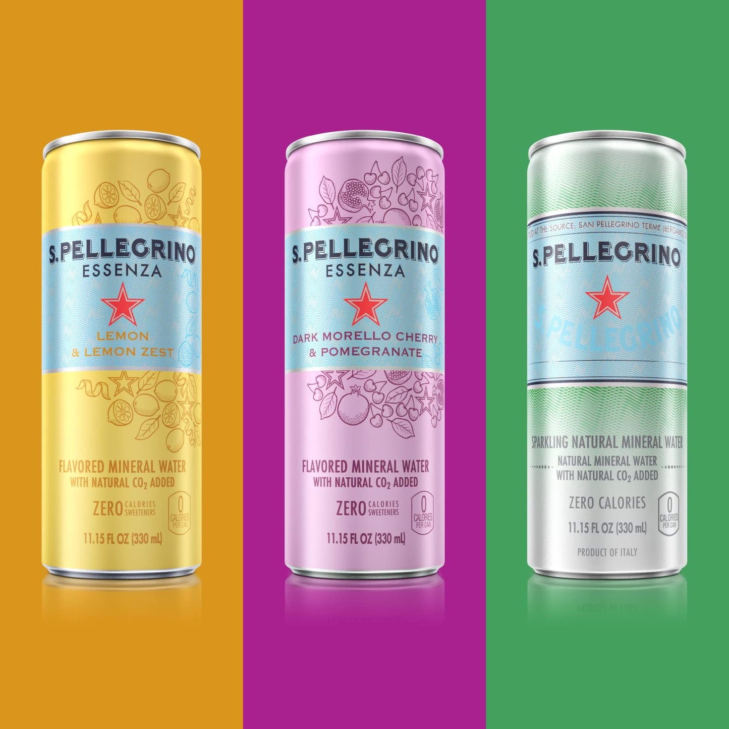 S.Pellegrino Essenza Variety pack - Blood Orange, Lemon, Dark Morello Cherry,11.15 Fl. Oz (Pack of 24)