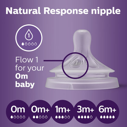 Philips AVENT Natural Response Baby Bottle Nipples Flow 5, 6M+, 4pk, SCY965/04