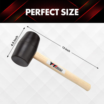 YY-2-005 Rubber Mallet Hammer With fiberglass Handle–16-oz, black