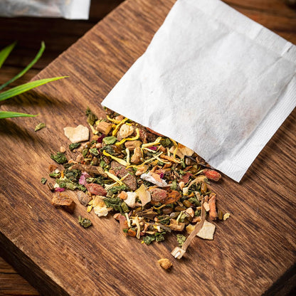 Premium 50 Mullein Leaf Tea Bags. Made with 100% Pure Mullein Leaves, for Lungs Cleanse and Respiratory Support, No Flavoring & No Additives & Caffeine Free.