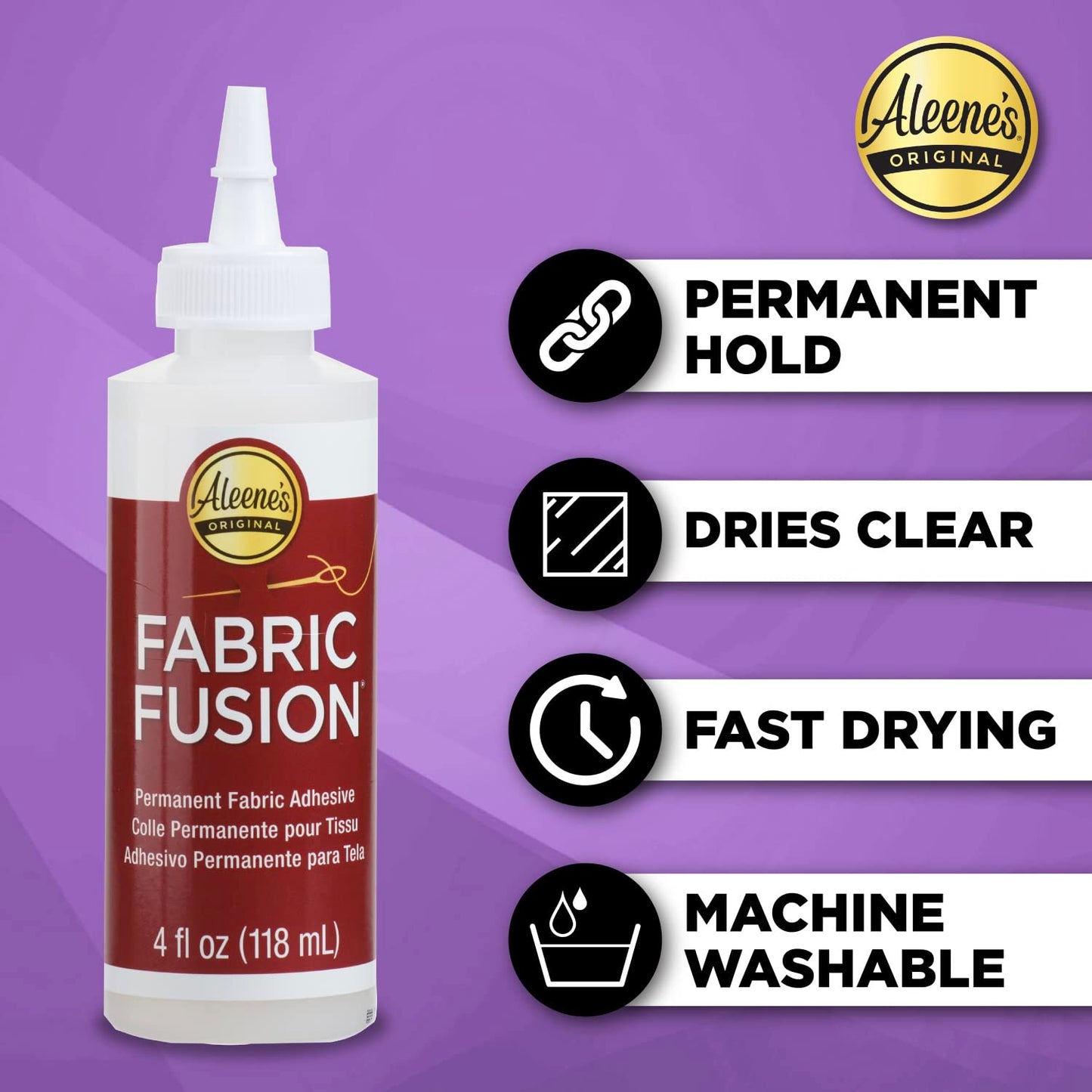 Aleene's Fabric Fusion Permanent Fabric Adhesive 3-Pack, 4 oz.