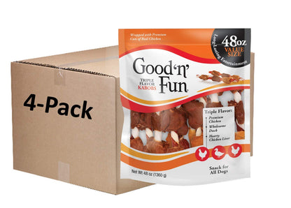 Good'N'Fun Triple Flavored Rawhide Kabobs For Dogs