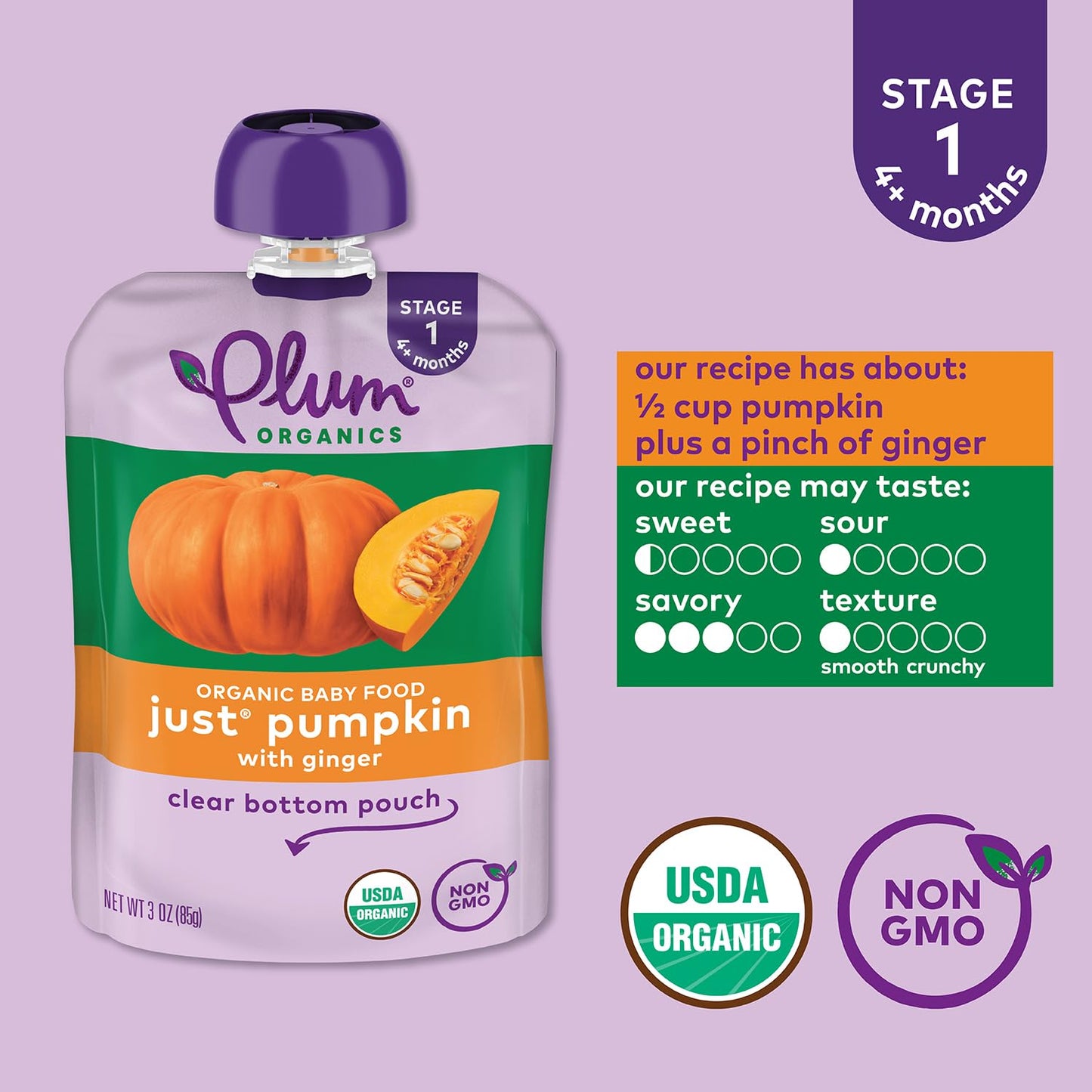 Plum Organics | Stage 1 | Organic Baby Food Meals [4+ Months] | Just Prunes | 3.5 Ounce Pouch (Pack Of 12) Packaging May Vary