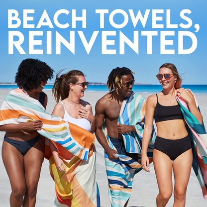 Dock & Bay Beach Towel - Quick Dry, Sand Free - Compact, Lightweight - 100% Recycled - includes Bag - Cabana - Bondi Blue - Extra Large (200x90cm, 78x35)