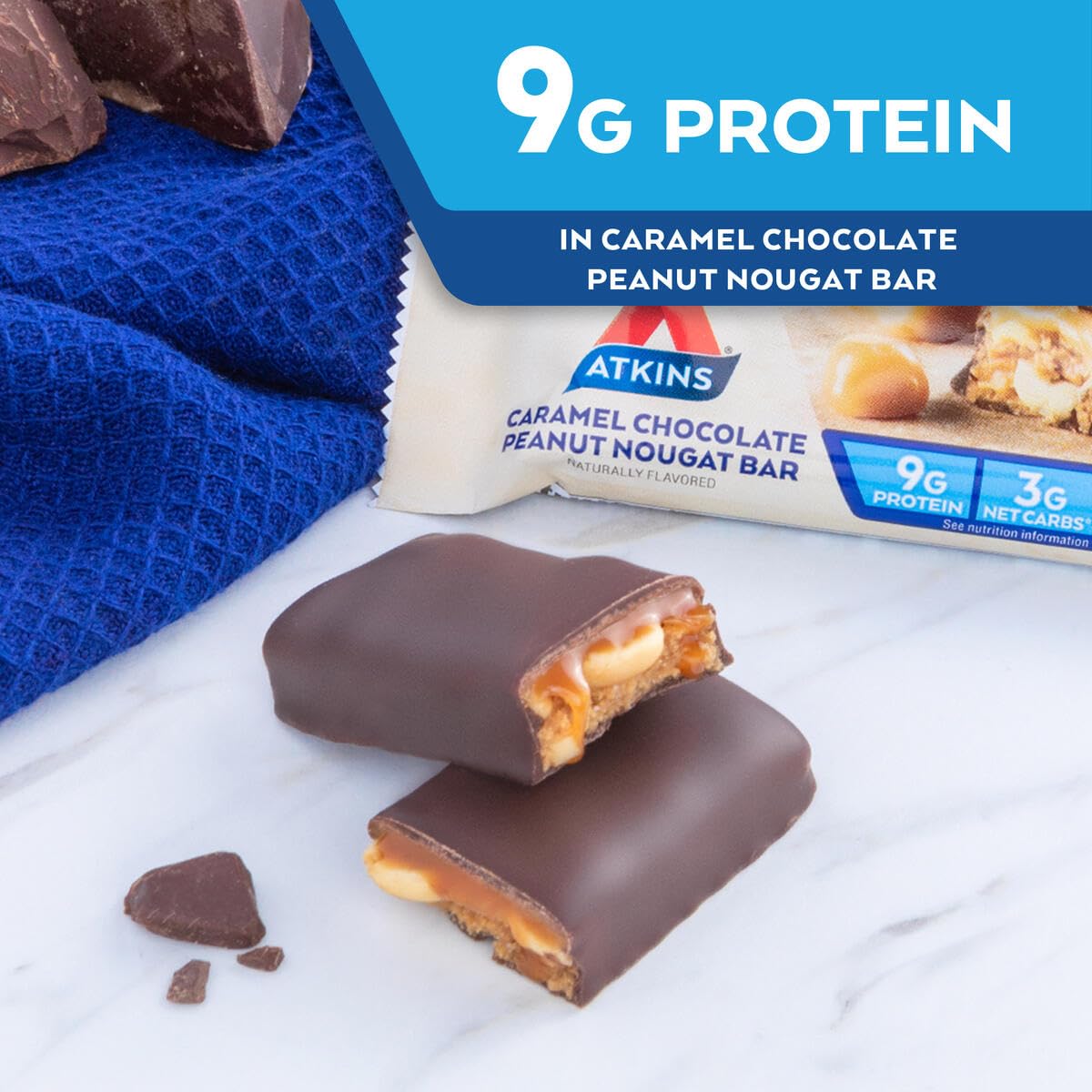 Atkins Double Fudge Brownie Protein Meal Bar, High Fiber, 15g Protein, 1g Sugar, 4g Net Carb, Meal Replacement, Keto Friendly