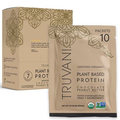 Truvani Vegan Pea Protein Powder | Banana Cinnamon | 20g Organic Plant Based Protein | 1 Serving | Keto | Gluten & Dairy Free | Low Carb | No Added Sugar