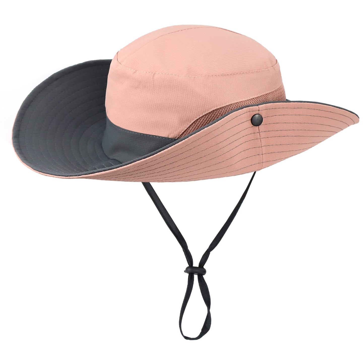 Women's Outdoor UV-Protection-Foldable Sun-Hats Mesh Wide-Brim Beach Fishing Hat with Ponytail-Hole