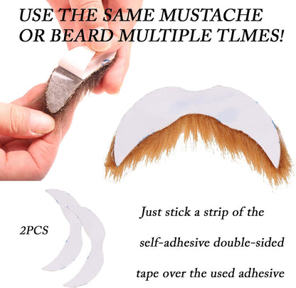 DIY Self Adhesive Fake Mustache Set Fake Beard Material Novelty Mustaches for Costume and Halloween Festival Party