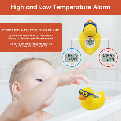 b&h Baby Thermometer, The Infant Baby Bath Floating Toy Safety Temperature Water Thermometer (Classic Duck)