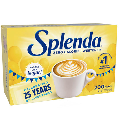 SPLENDA Zero Calorie Sweetener, 200 Count Packets