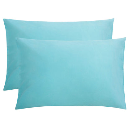 FLXXIE Microfiber Pillow Cases Standard Size, Soft Pillowcases with Envelope Closure, Wrinkle, Stain Resistant Pillow Covers, 20x26, Aqua