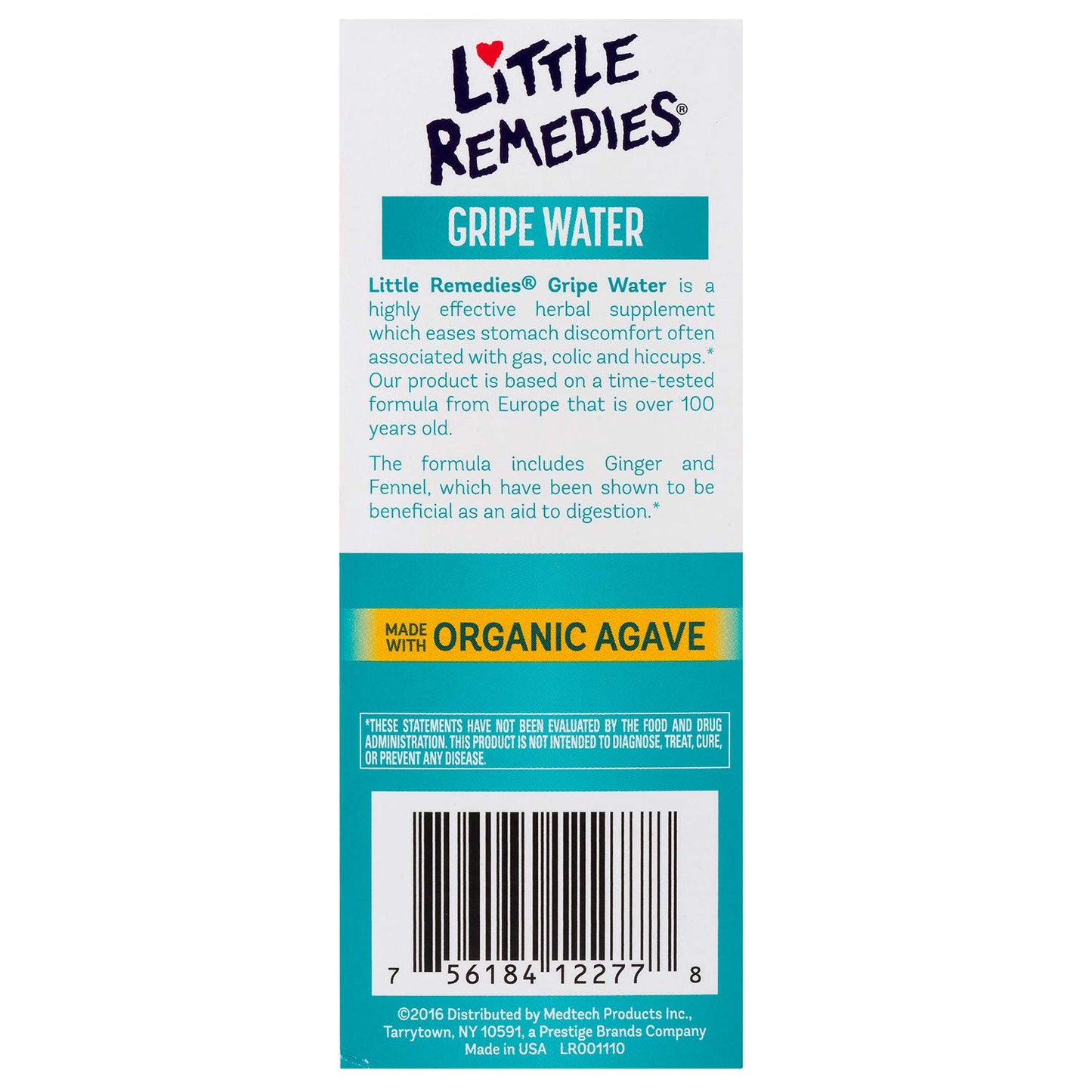 Little Remedies Gripe Water-No Alcohol, Sodium Bicarbonate, Artificial Color & Gluten Free-Safe for Newborns, 4 Fl. Oz (Pack of 1)