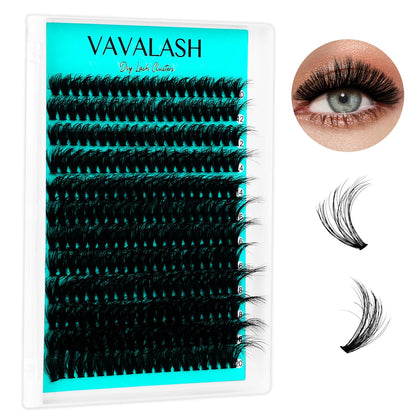 VAVALASH DIY Lash Extension Kit 280 Clusters Individual Lashes Kit 30D 40D 0.07D-10-16mm Lash Clusters, Lash Bond and Seal, Lash Tweezer for DIY Eyelash Extension at Home（Kit-30D+40D-0.07D-10-16MIX）