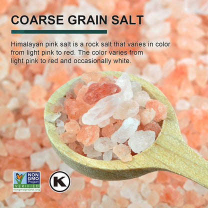 Soeos Himalayan Salt, Coarse Grain, 39Oz (2.4 Pound), Non-GMO Himalayan Pink Salt, Kosher Salt, Sea Salt for Grinder Refill