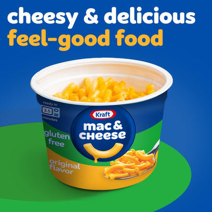 Kraft Gluten Free Original Mac & Cheese Macaroni and Cheese Dinner, 4 ct Pack, 1.9 oz Cups