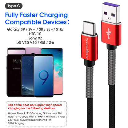 USB Type C Cable 10ft, [2 Pack] USB A 2.0 to USB-C 10 ft Type C Fast Charger Extra Long Durable TPE USBC to USBA Cord for iPhone 15 Pro Samsung Galaxy A10/A20/A51/S10/S9/S8 Plus/Note 9/8,LG