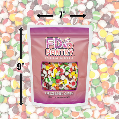 Fruit Crunch Original Candy Freeze Dried 16 oz 1 pound - Assortment Strawberry, Orange, Lemon, Grape, Lime Flavors Large 1lb Big Bag Pouch - Ideal Gift Snack 16oz