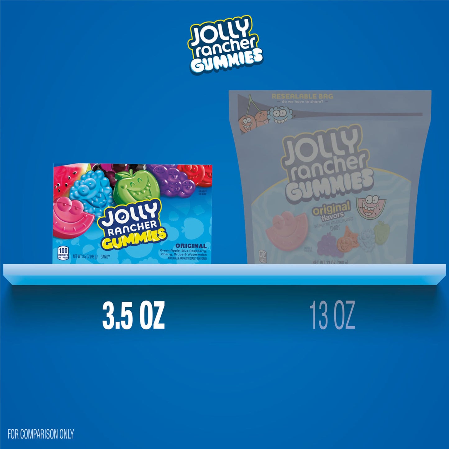 JOLLY RANCHER Gummies Sours Assorted Fruit Flavored Candy Bag, 6.5 oz