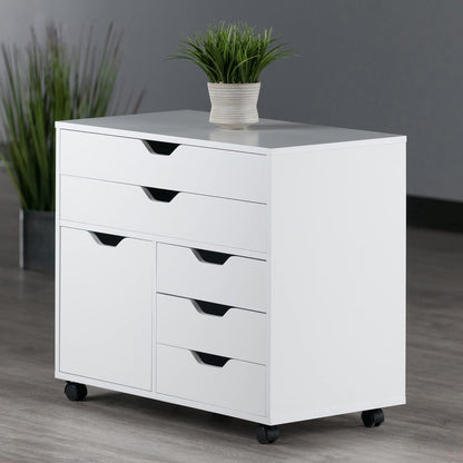 Winsome Wood Halifax Cabinet, 2 Large Drawer with 3 Small Drawer, White