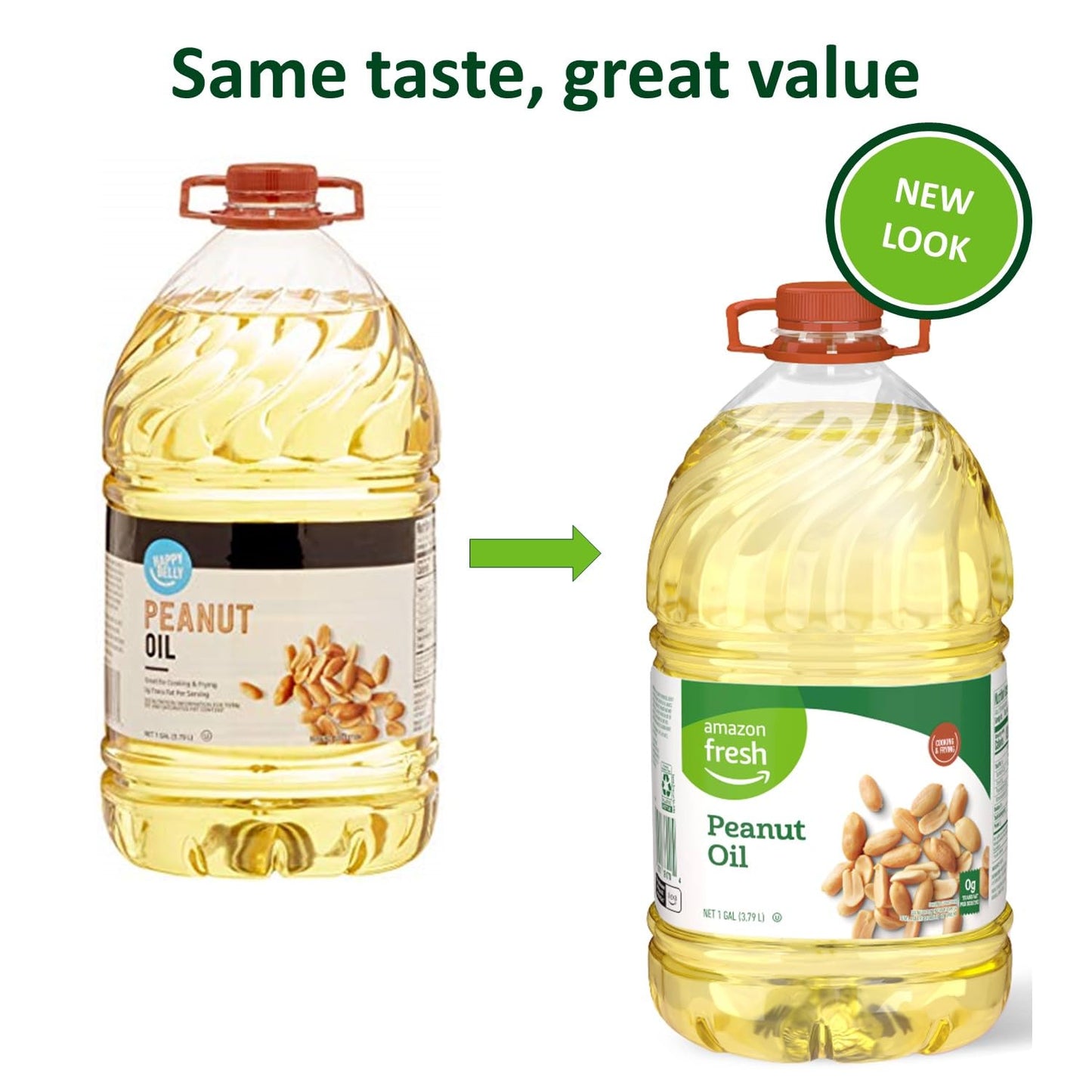 Amazon Fresh, Peanut Oil, 128 Fl Oz (Previously Happy Belly, Packaging May Vary)