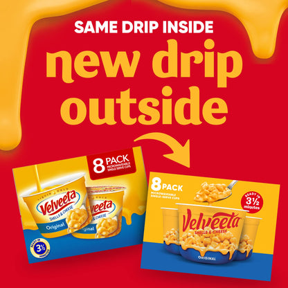 Velveeta Shells & Cheese Original Microwavable Macaroni and Cheese Cups (4 ct Pack, 2.39 oz Cups)