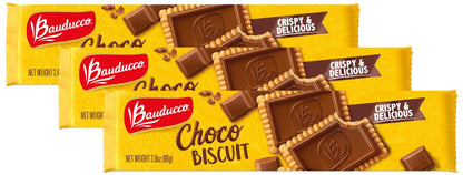 Bauducco Choco Biscuit Cookies - Crispy & Delicious - Delicious Sweet Snack or Dessert - 2.8 oz (Pack of 1)