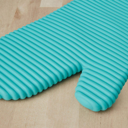 KitchenAid Ribbed Soft Silicone Oven Mitt Set, 7"x13", Milkshake 2 Count