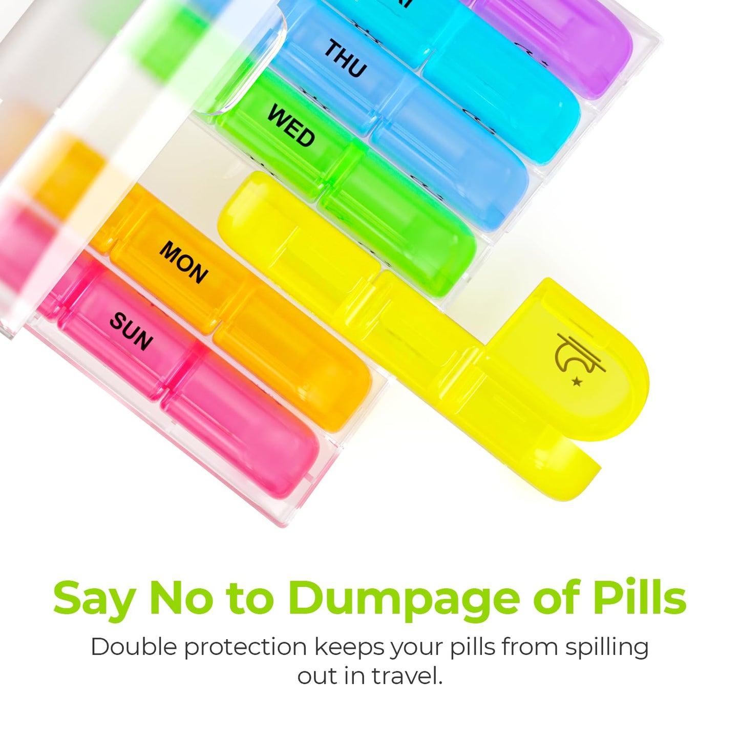 AUVON Weekly Pill Organizer 3 Times a Day, Large 7 Day Pill Box 3 Times a Day with Separate Container, Portable Pill Case for Medication, Vitamins, Fish Oil and Supplements