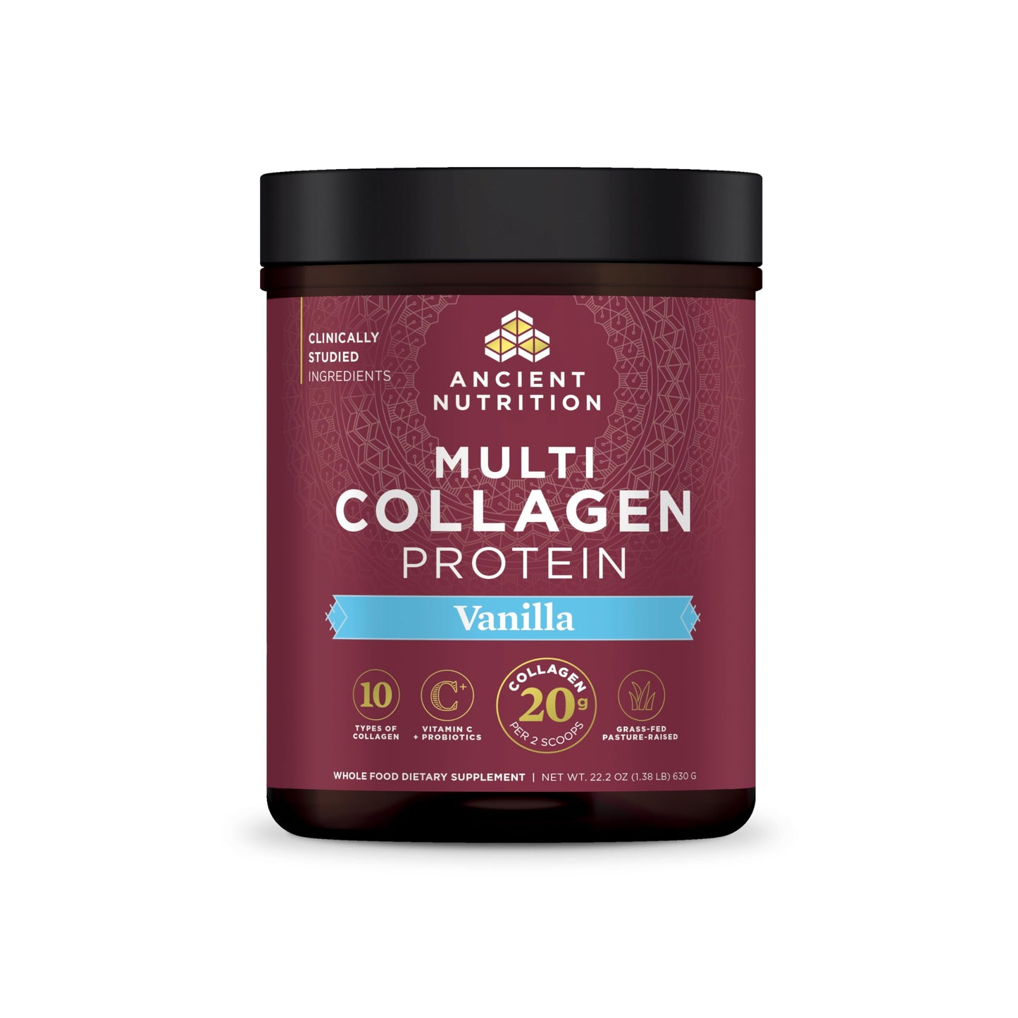 Ancient Nutrition Hydrolyzed Collagen Peptides Powder with Probiotics, Chocolate Multi Collagen Protein for Women and Men with Vitamin C, 24 Servings, Supports Skin and Nails, Gut Health, 10oz