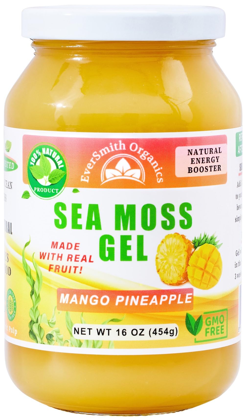 Wildcrafted Irish Sea Moss Gel | Made in USA | Rich in Vitamins & Minerals | Sea Moss Gel Organic Raw | Nutritional Supplement | Mango Pineapple (16 oz)