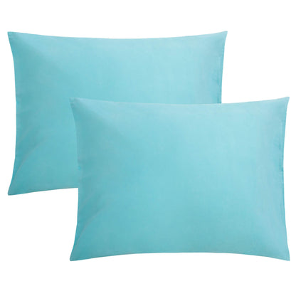 FLXXIE Microfiber Pillow Cases Standard Size, Soft Pillowcases with Envelope Closure, Wrinkle, Stain Resistant Pillow Covers, 20x26, Aqua