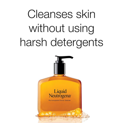 Neutrogena Liquid Fragrance-Free Gentle Facial Cleanser with Glycerin, Hypoallergenic & Oil-Free Mild Face Wash Unscented, 8 Fl Oz