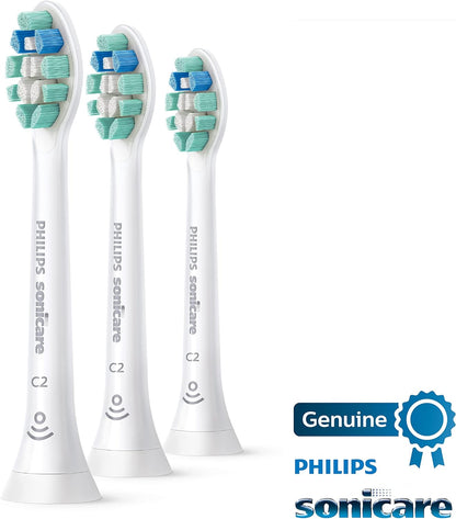 Philips Sonicare Genuine C2 Optimal Plaque Control Toothbrush Heads, 3 Brush Heads, White, HX9023/65