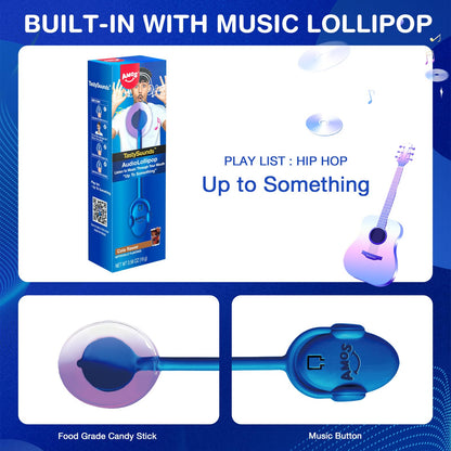 Music Lollipop Suckers,AMOS Audio Lollipop Sugar Free, Singing Lollipop Individually Wrapped, Novelty Gift for Mothers Day (Blueberry, Pack of 1)