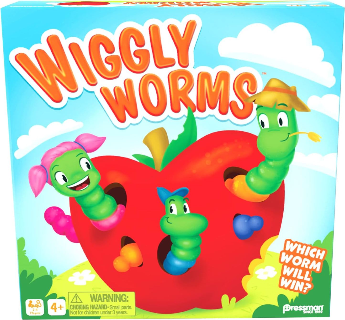 Pressman Wiggly Worms Game - Color Matching Memory Preschool Game, Kids Ages 4 and Up