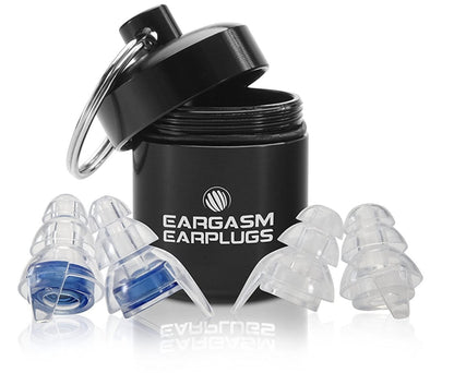 Eargasm High Fidelity Earplugs with Blue Filters - Reusable Noise Reduction Hearing Protection Ear-Plugs with Carrying Case for Concerts, Festivals, Raves, Musicians, Live Music, Sporting Events