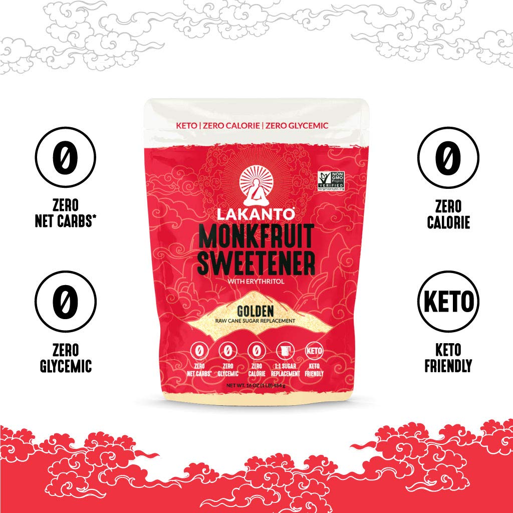 Lakanto Baking Monk Fruit Sweetener with Erythritol - Baking Sugar Substitute, Zero Calorie, Keto Diet Friendly, Zero Net Carbs, Extract, Sugar Replacement (Baking - 1 lb)