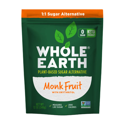 Whole Earth Sweetener Co. Stevia & Monk Fruit Sweetener, Erythritol Sweetener, Stevia Packets, Sugar Substitute, Natural Sweetener, 400 Count