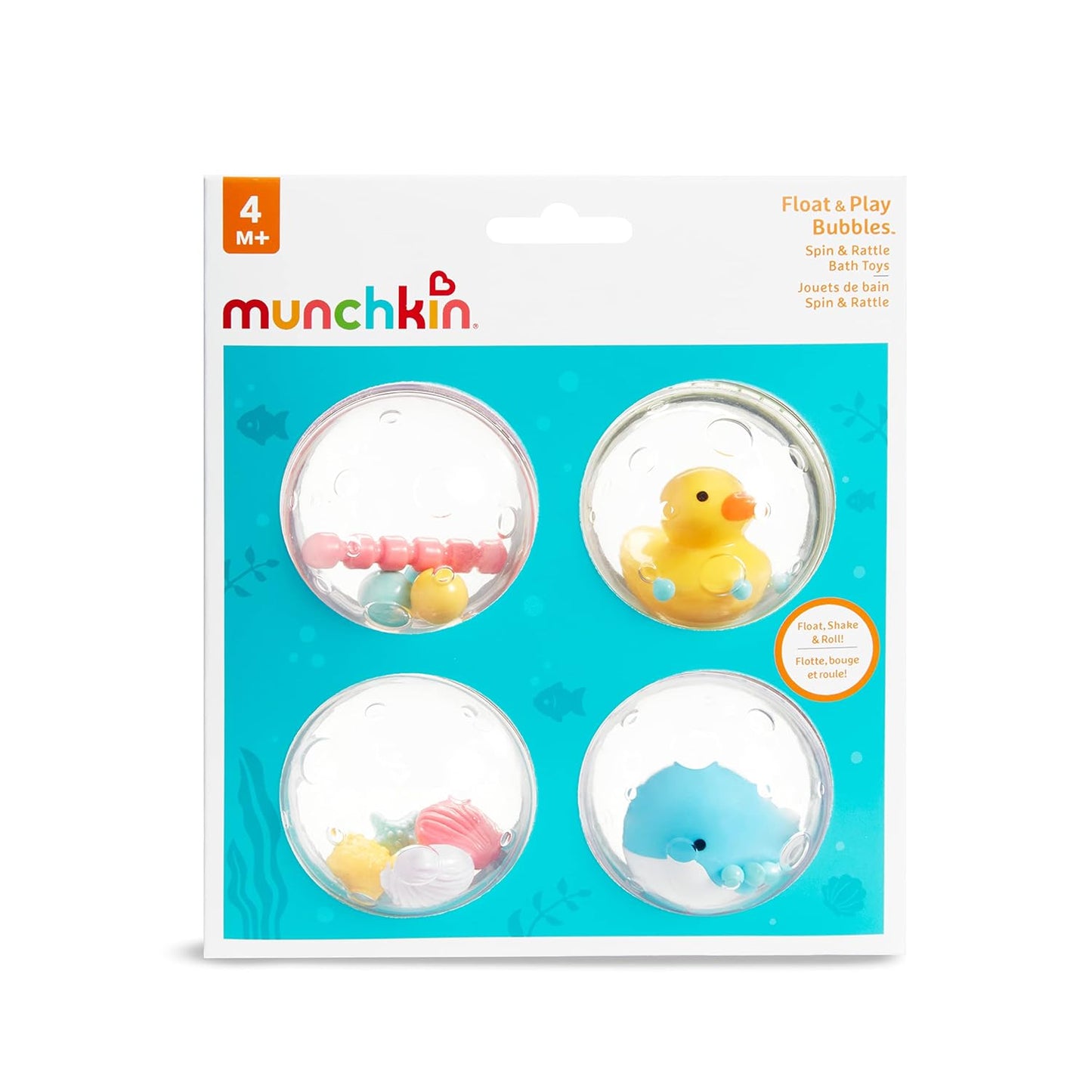 Munchkin® Float & Play Bubbles™ Baby and Toddler Bath Toy, 4 Count