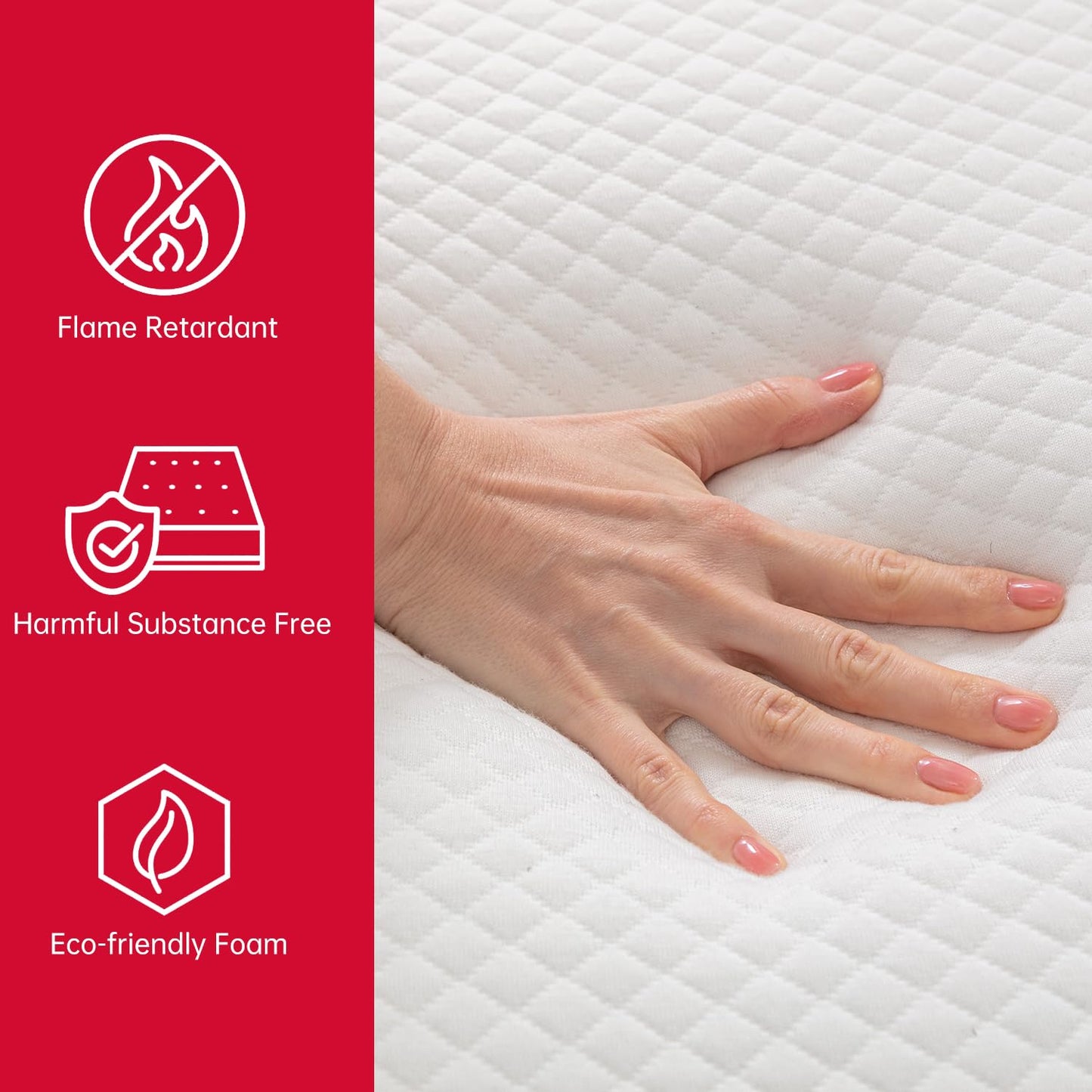 FDW 5 Inch Gel Memory Foam Mattress Medium-Firm Mattress for Pressure Relief & Cooler Sleep Mattress for Kid Adults CertiPUR-US Certified Mattress in a Box,Twin