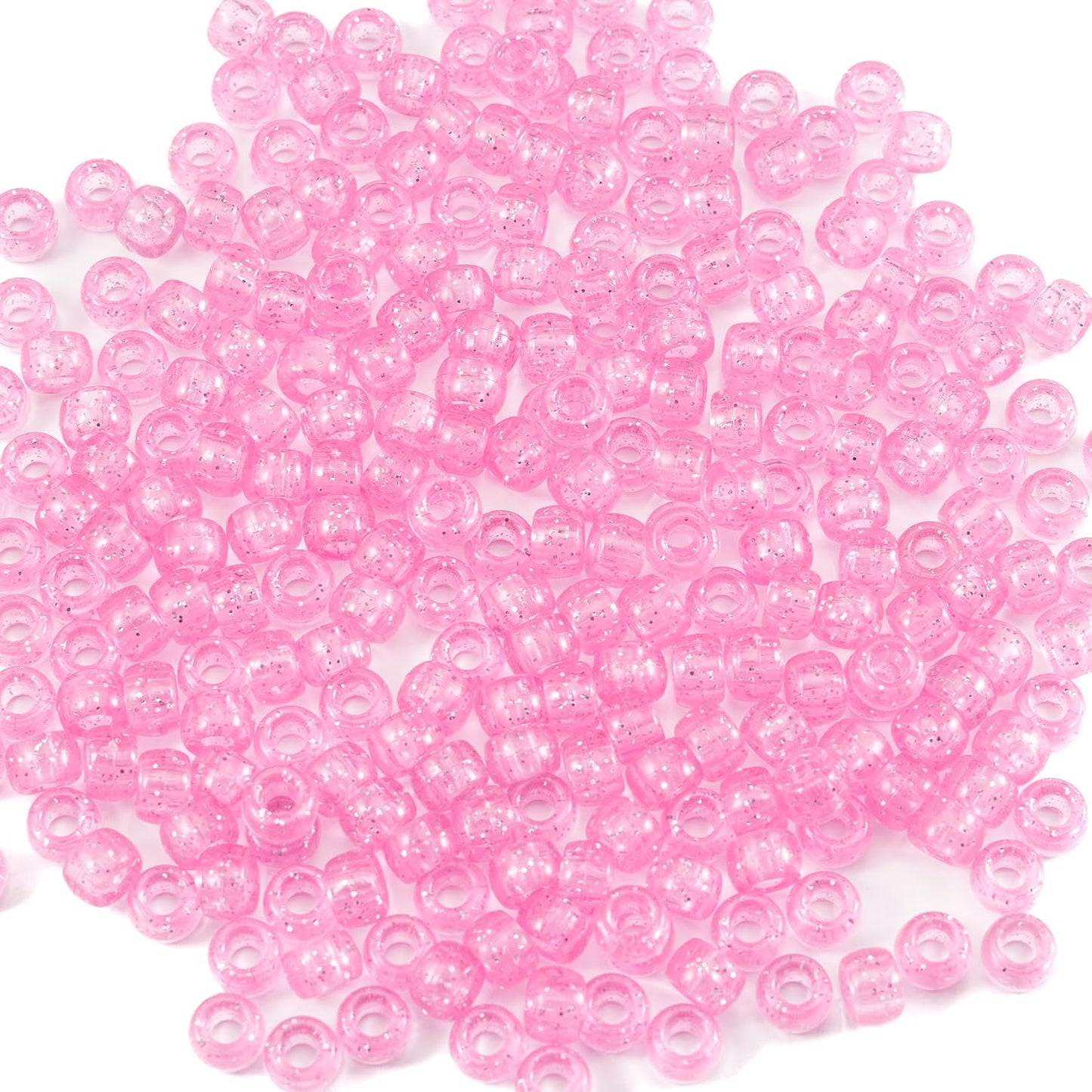 1000 Pcs Acrylic Black Pony Beads 6x9mm Bulk for Friendship Bracelet Necklace Jewelry Making Earring Hair Braiding