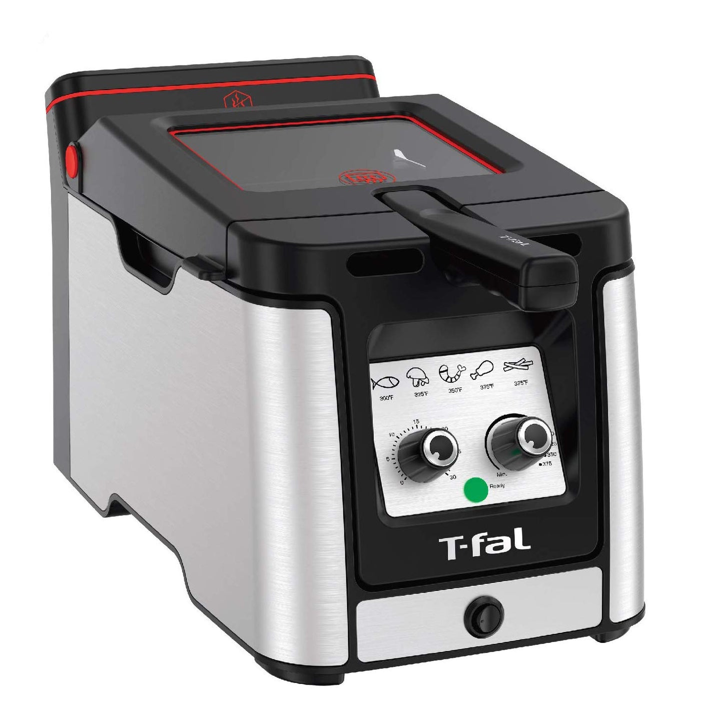 T-fal 3.5L Stainless Steel Deep Fryer with Basket, 1700W, Oil Filtration, Temp Control, Digital Timer, Dishwasher Safe Parts