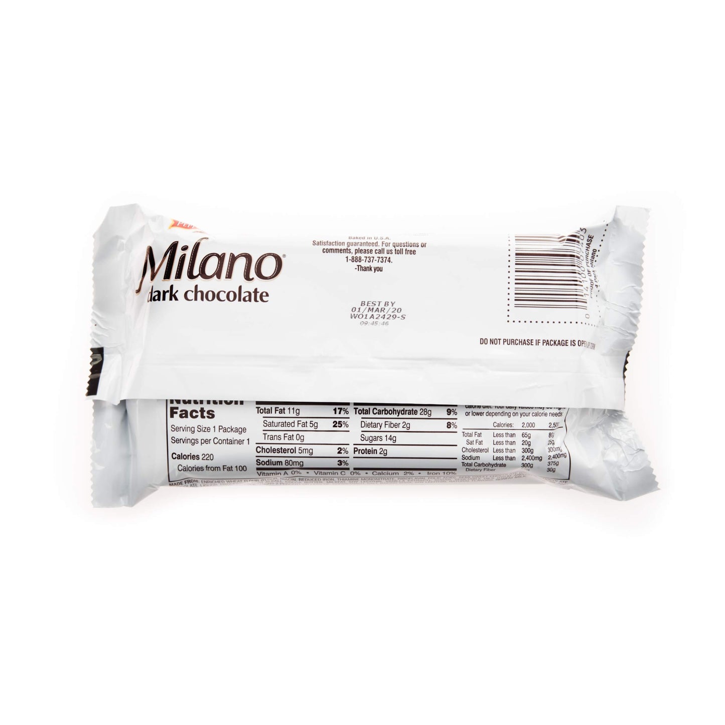 Pepperidge Farm Milano Milk Chocolate Cookies, 6 OZ Bag (15 Cookies)