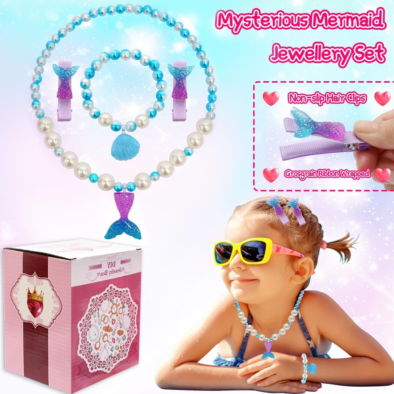 Jewelry Toys-for-Girls,Toddler Girls Toys Age 6-8,Lovely Rings Kids-Toys for 3 4 5 6 7 8 9 10 Year Old Girls,Play Jewelry Princess Toys for Dress Up,Easter Birthday Unicorns-Gifts-for-Girls