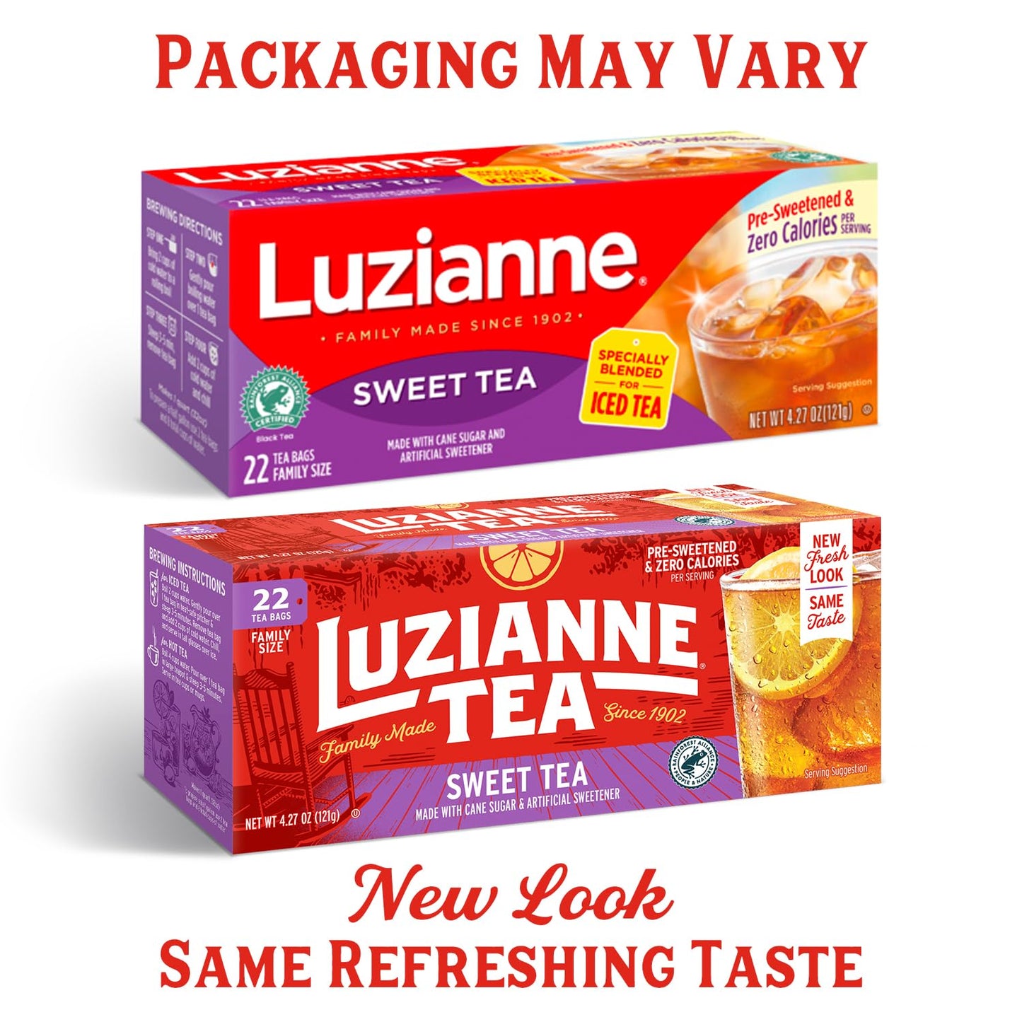 Luzianne Decaffeinated Iced Tea Bags, Family Size, 24ct Box (Pack of 6)