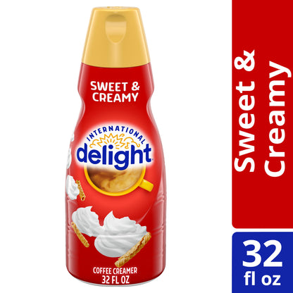 International Delight Coffee Creamer Singles, Sweet & Creamy, Shelf Stable Flavored Creamer, 24 Ct, 16 FL Oz, Pre-Portioned Creamers