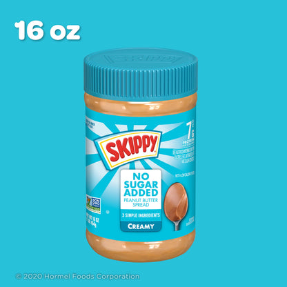 SKIPPY Creamy Peanut Butter Spread, No Sugar Added, 40 oz jar