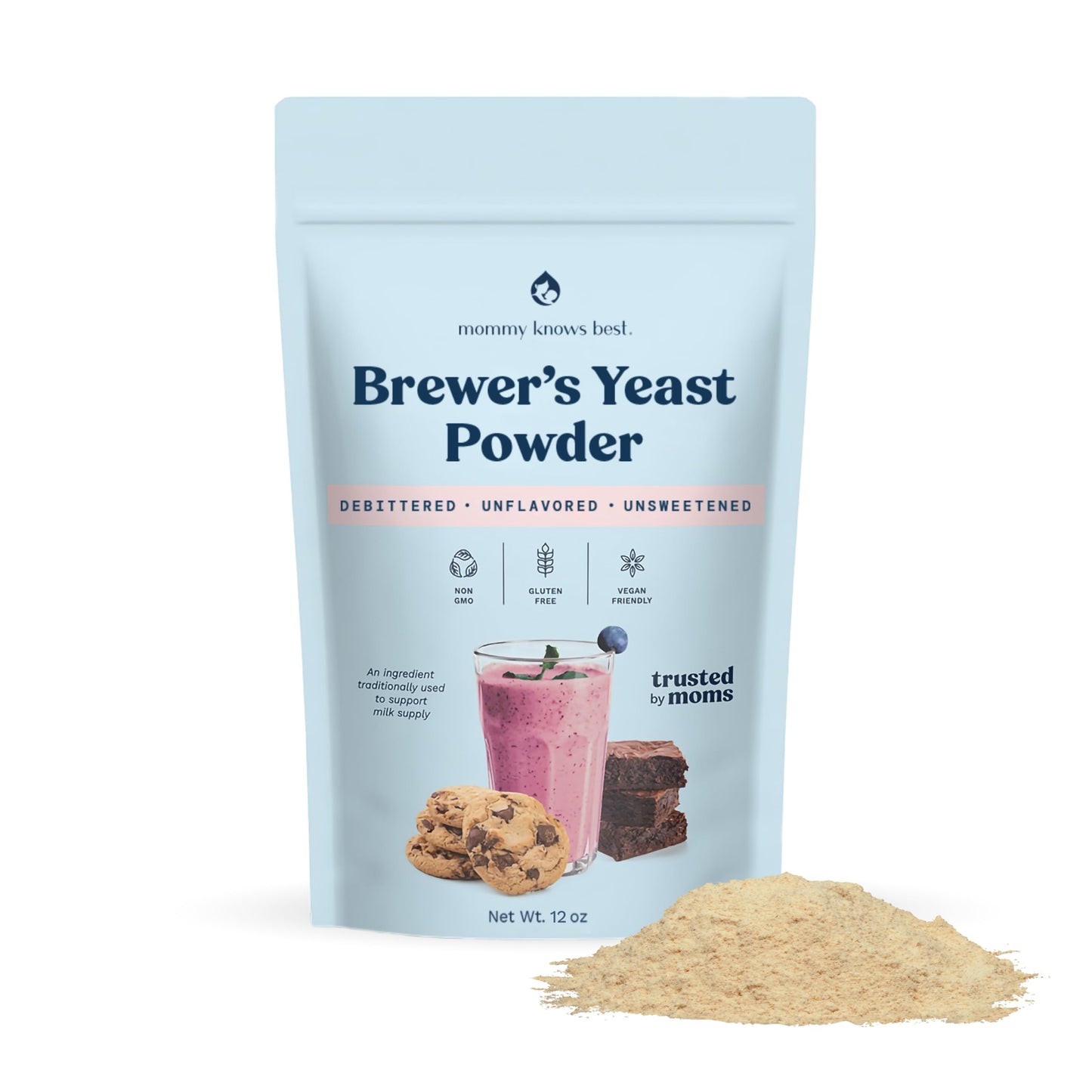 Mommy Knows Best Brewer's Yeast Powder for Breastfeeding Support, Gluten-Free, 15 oz