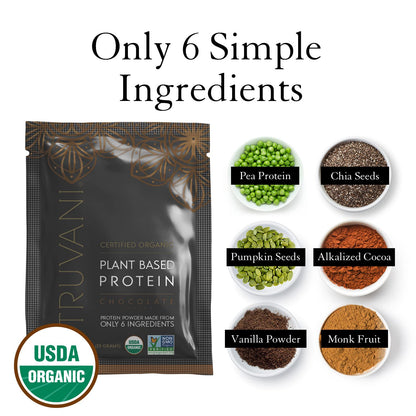 Truvani Vegan Pea Protein Powder | Banana Cinnamon | 20g Organic Plant Based Protein | 1 Serving | Keto | Gluten & Dairy Free | Low Carb | No Added Sugar