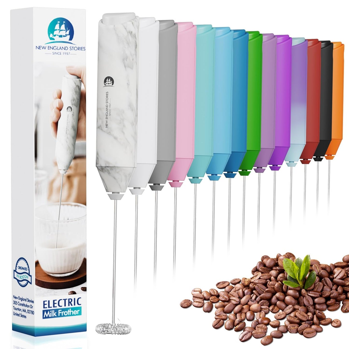 Powerful Milk Frother Handheld Foam Maker, Mini Whisk Drink Mixer for Coffee, Cappuccino, Latte, Matcha, Hot Chocolate, No Stand, Galaxy